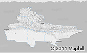 Gray 3D Map of Lumbini, single color outside