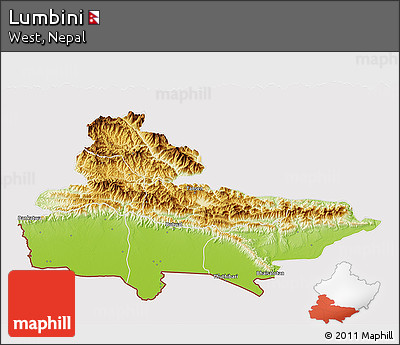 Physical 3D Map of Lumbini, cropped outside