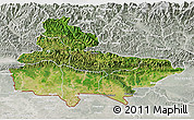 Satellite 3D Map of Lumbini, lighten, semi-desaturated