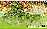 Satellite 3D Map of Lumbini, physical outside