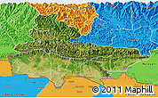 Satellite 3D Map of Lumbini, political outside