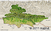 Satellite 3D Map of Lumbini, shaded relief outside
