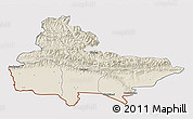 Shaded Relief 3D Map of Lumbini, cropped outside