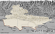 Shaded Relief 3D Map of Lumbini, darken, desaturated