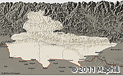 Shaded Relief 3D Map of Lumbini, darken