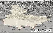 Shaded Relief 3D Map of Lumbini, darken, semi-desaturated