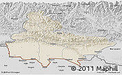 Shaded Relief 3D Map of Lumbini, desaturated