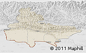 Shaded Relief 3D Map of Lumbini, lighten, desaturated
