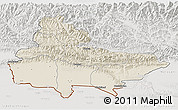 Shaded Relief 3D Map of Lumbini, lighten, semi-desaturated