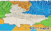 Shaded Relief 3D Map of Lumbini, political outside