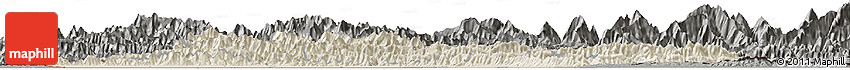 Shaded Relief Horizon Map of Lumbini, darken, semi-desaturated