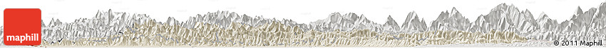 Shaded Relief Horizon Map of Lumbini, lighten, semi-desaturated