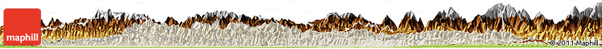 Shaded Relief Horizon Map of Lumbini, physical outside