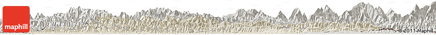 Shaded Relief Horizon Map of Lumbini, semi-desaturated