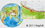 Physical Location Map of Lumbini, within the entire country