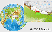 Physical Location Map of Lumbini, highlighted country