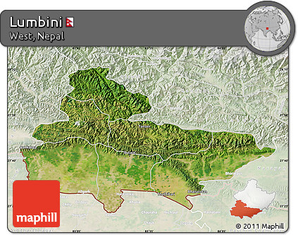 Satellite Map of Lumbini, lighten