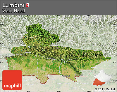 Satellite Map of Lumbini, lighten
