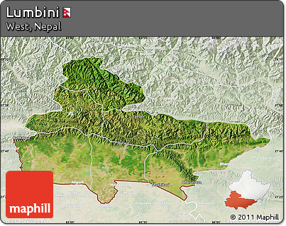 Satellite Map of Lumbini, lighten