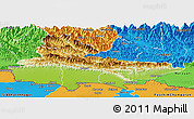 Physical Panoramic Map of Lumbini, political outside