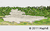 Shaded Relief Panoramic Map of Lumbini, satellite outside