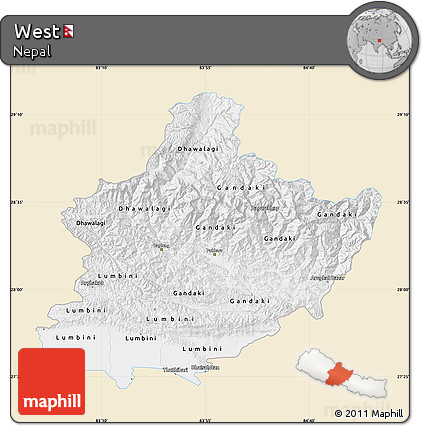 Classic Style Map of West, single color outside