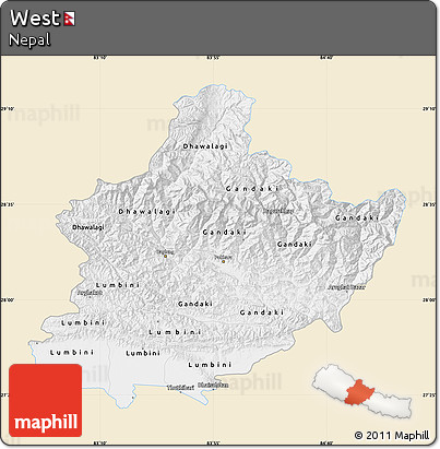 Classic Style Map of West, single color outside