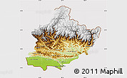 Physical Map of West, cropped outside