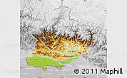 Physical Map of West, lighten, desaturated
