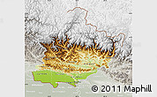 Physical Map of West, lighten, semi-desaturated