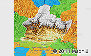 Physical Map of West, political outside