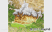 Physical Map of West, satellite outside