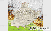 Shaded Relief Map of West, physical outside