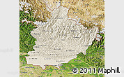 Shaded Relief Map of West, satellite outside