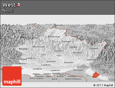 Gray Panoramic Map of West