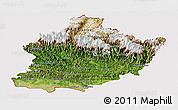 Satellite Panoramic Map of West, cropped outside