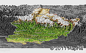 Satellite Panoramic Map of West, darken, desaturated