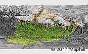 Satellite Panoramic Map of West, desaturated