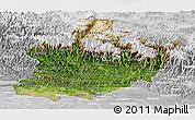 Satellite Panoramic Map of West, lighten, desaturated