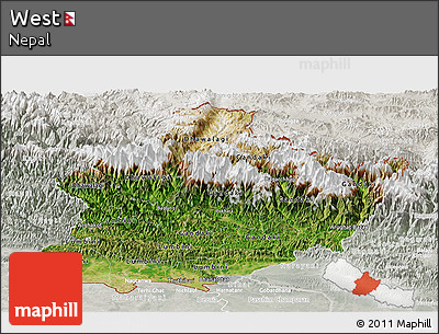 Satellite Panoramic Map of West, lighten, semi-desaturated