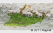 Satellite Panoramic Map of West, lighten, semi-desaturated