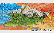 Satellite Panoramic Map of West, political shades outside