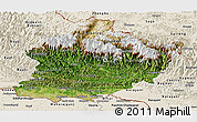 Satellite Panoramic Map of West, shaded relief outside