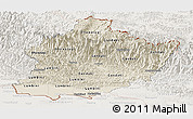 Shaded Relief Panoramic Map of West, lighten