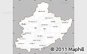 Gray Simple Map of West, cropped outside