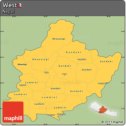 Savanna Style Simple Map of West, cropped outside