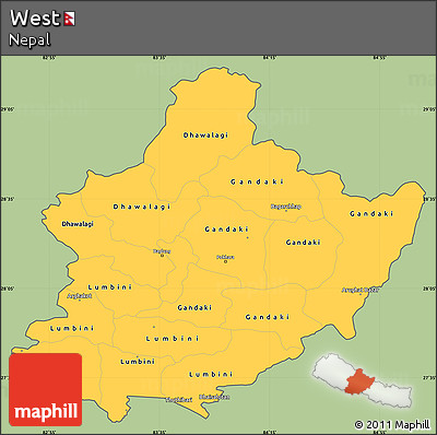 Savanna Style Simple Map of West, cropped outside