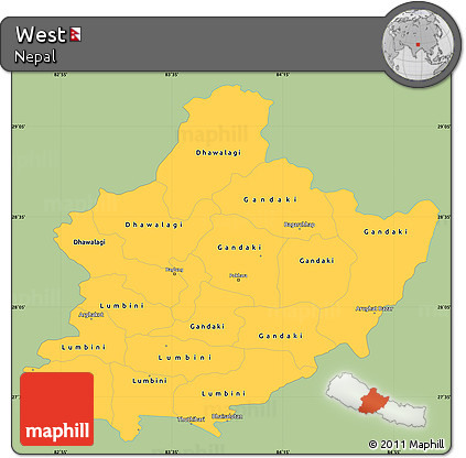 Savanna Style Simple Map of West, single color outside