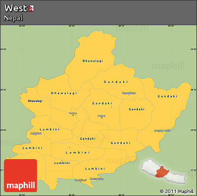 Savanna Style Simple Map of West, single color outside