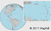 Blank Location Map of Netherlands Antilles, gray outside